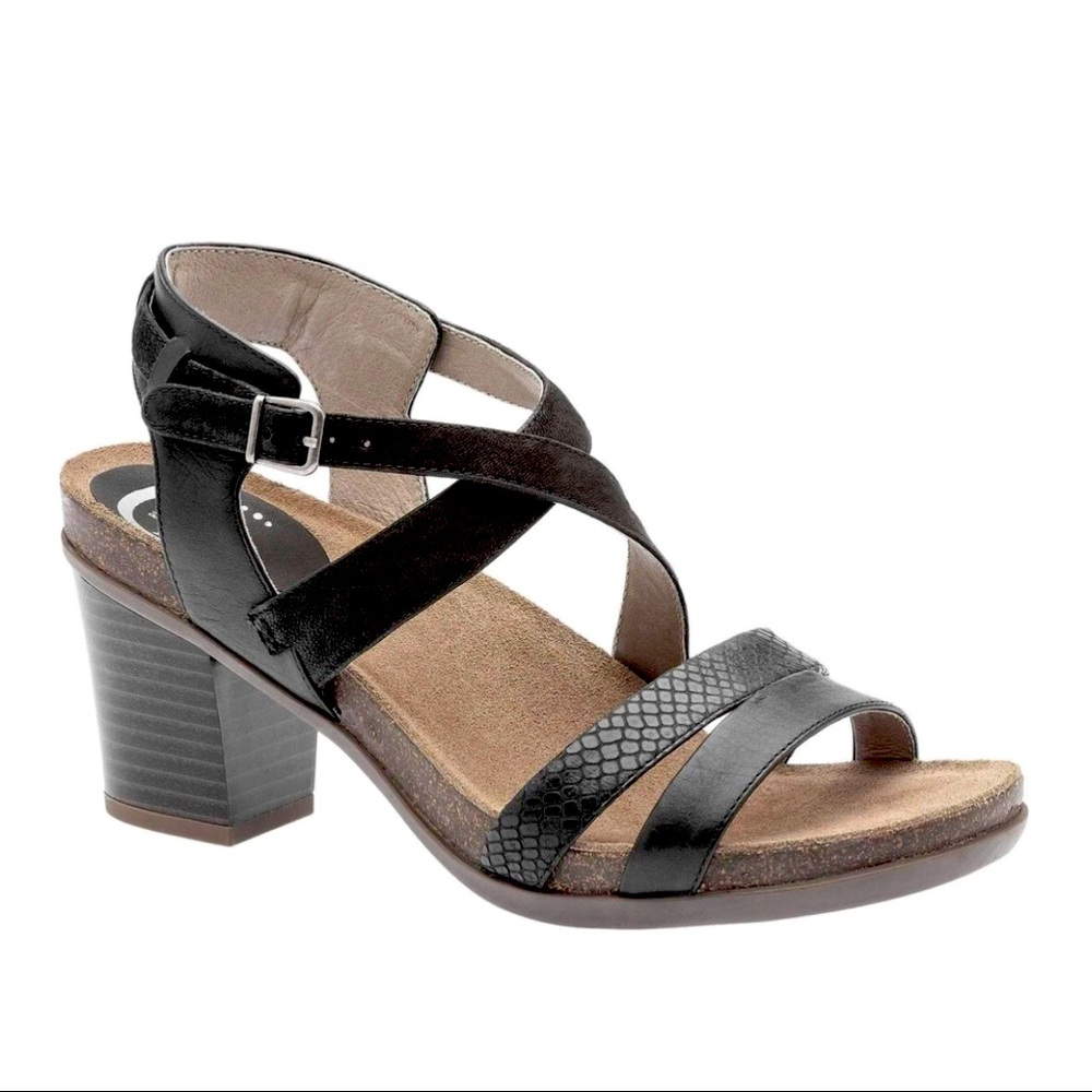 Abeo Biana Nuetral Black Block Heel Sandal NWOB